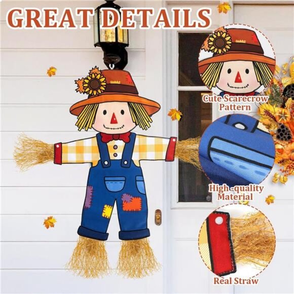 Fall Scarecrow Garden Flag Outdoor Decorations for Outside Double-Sided - Picture 7 of 8